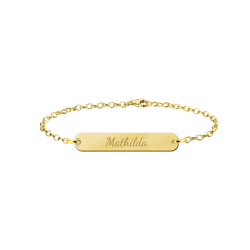 Odysseus Blootstellen Onmogelijk Gouden armband met naam bar Names4ever | Mostert Juweliers