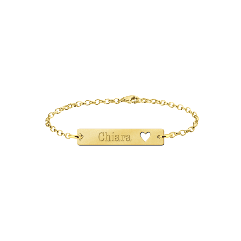 zoogdier wijk Leuren Gouden armband met naam hart Names4ever | Mostert Juweliers