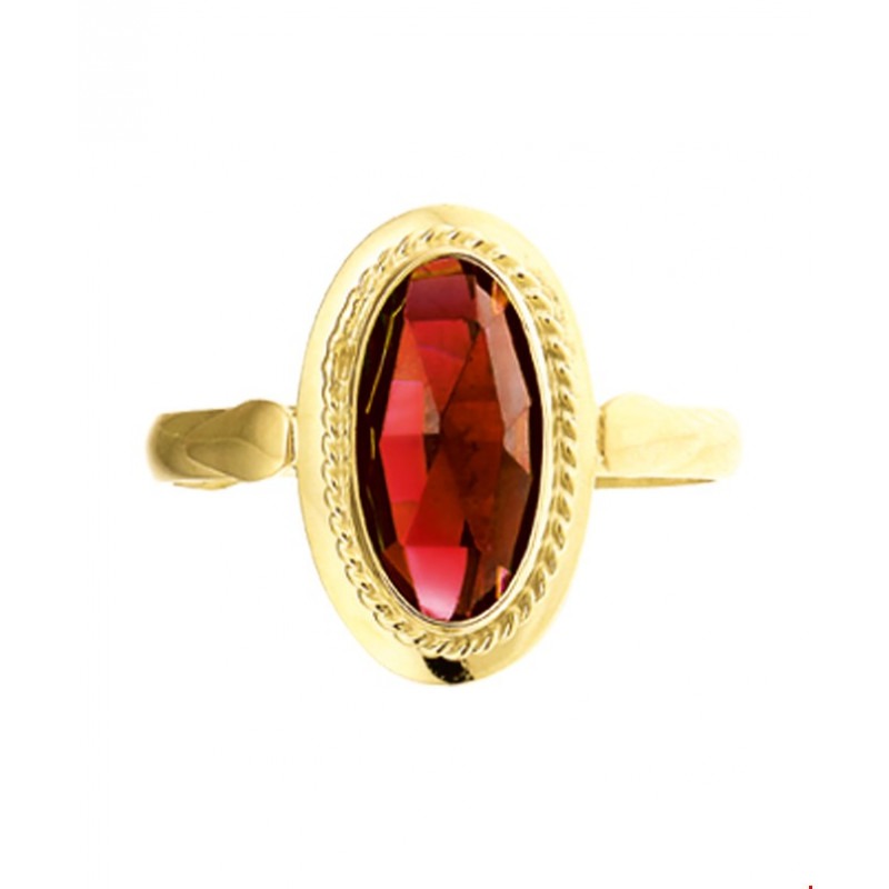 Bloody Signaal pianist Gouden edelsteen ring granaat | Mostert Juweliers