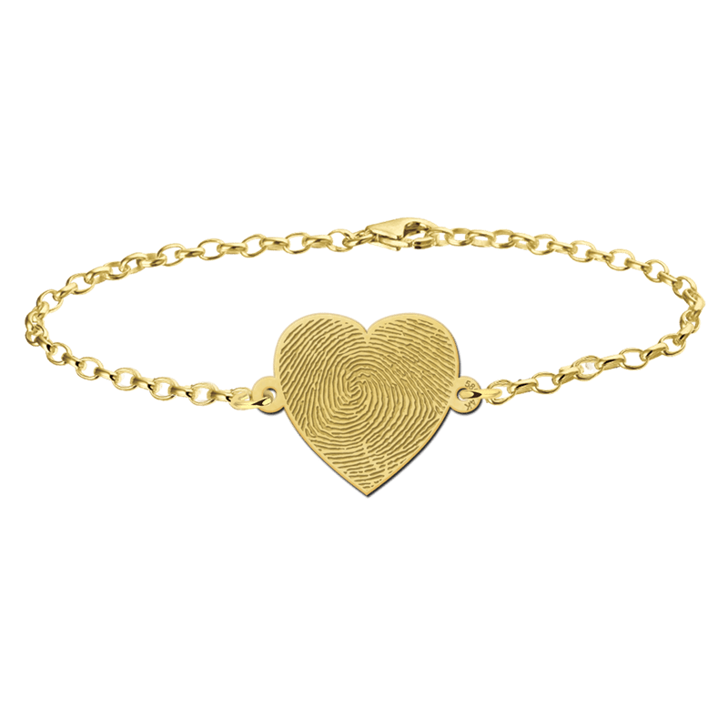 analoog Bourgeon Subjectief Gouden hartjes armband met vingerafdruk hart Names4ever | Mostert Juweliers