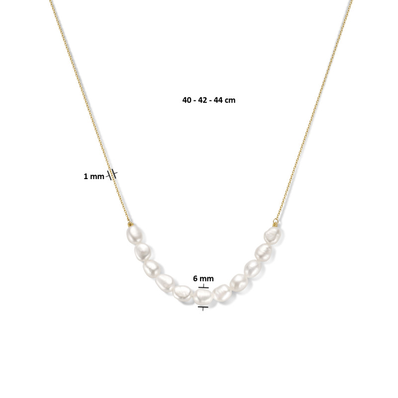 Witgouden vossenstaart ketting 1.3 mm | Mostert Juweliers