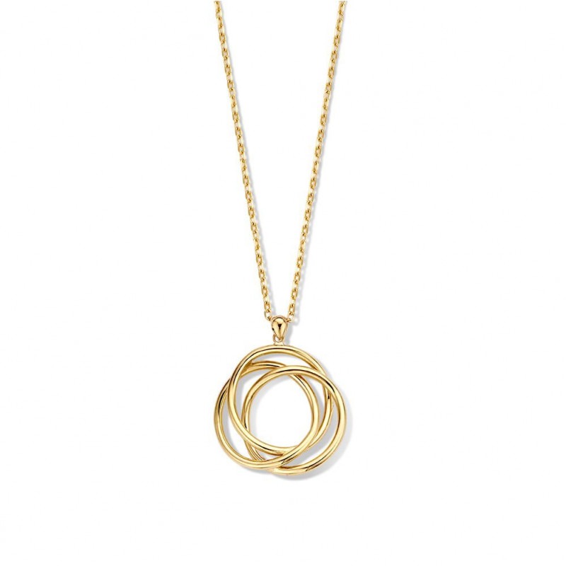 Onderdrukken Optimisme Trots Gouden ketting met hanger van drie ringen 42-45 cm | Mostert Juweliers