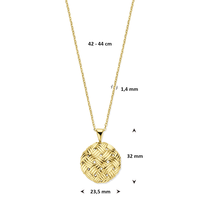 gouden-ketting-met-knoopvormige-hanger-en-anker-schakel-lengte-42-44-cm