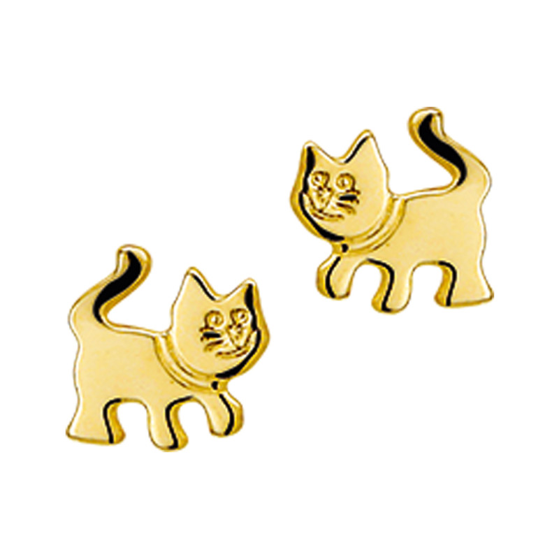 gouden-kinder-oorbellen-met-poes-14-krt