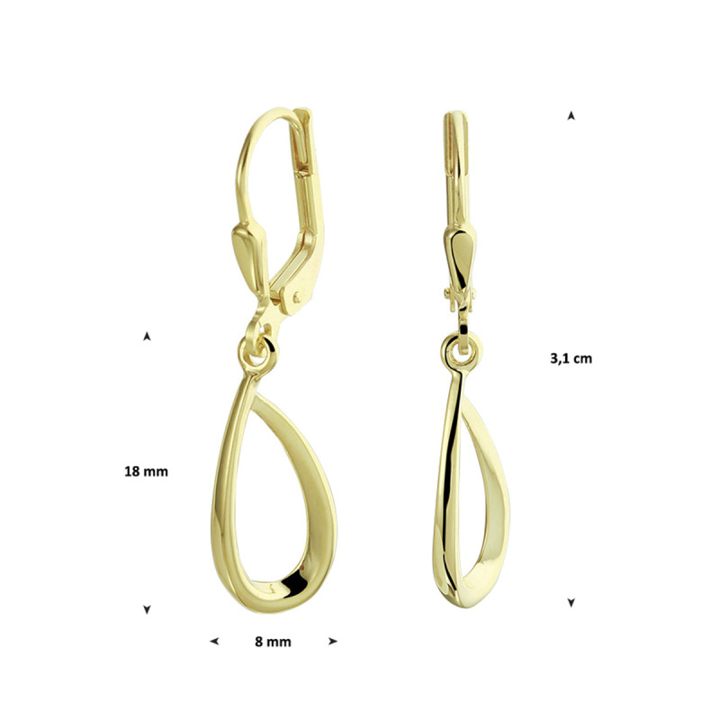 ALEXCRAFT Hangende oorbellen Dames Goud Zilver Hangende hypoallergene druppel hanger oorbellen Trendy hangende oorbellen voor dames meisjes, klein, Edelsteen