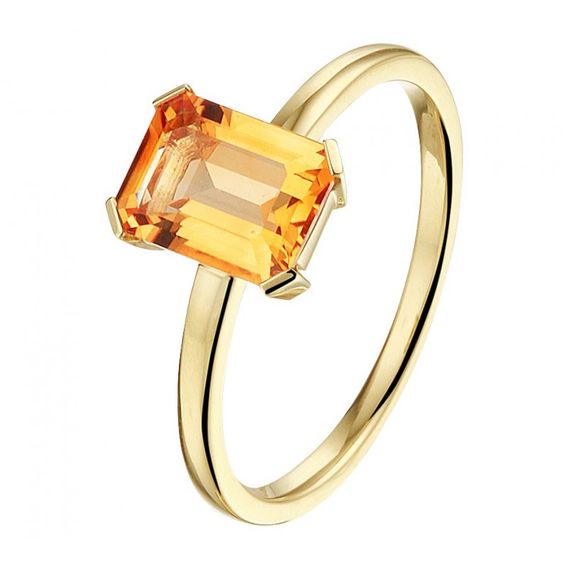 bijkeuken Voorkeursbehandeling waarde Gouden ring met edelsteen citrien | Mostert Juweliers