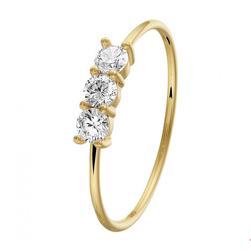 vegetarisch Krijt smeren Gouden ring met mooie zirkonia | Mostert Juweliers