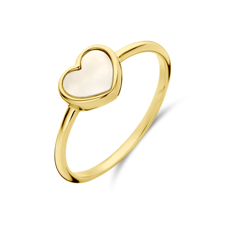 Goldplated ring hart met zirkonia voor dames | -NL