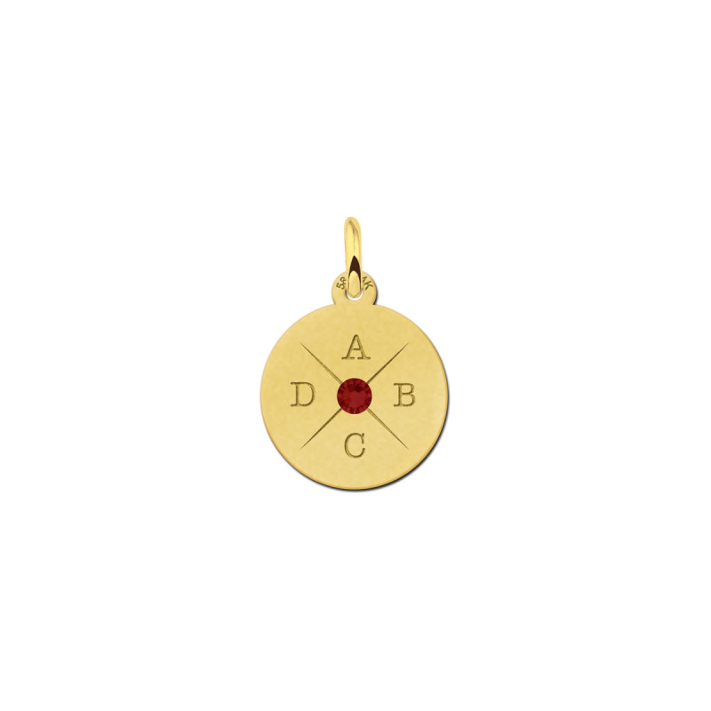 gouden-ronde-hanger-met-initialen-en-kleursteen-diameter-15-mm