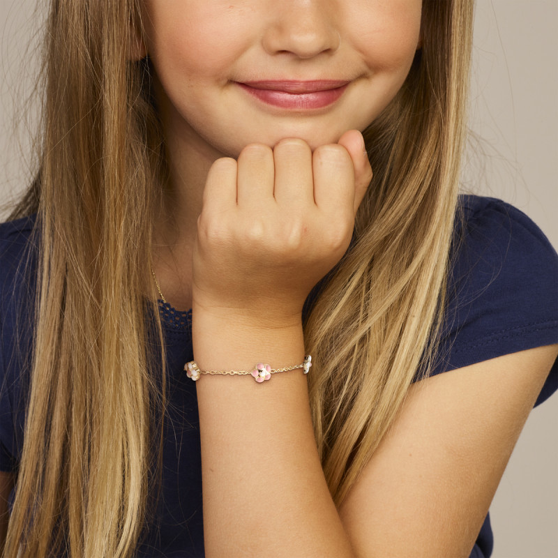 goudenkinderarmband-met-kleurrijke-bloemetjes-lengte-11-13-cm