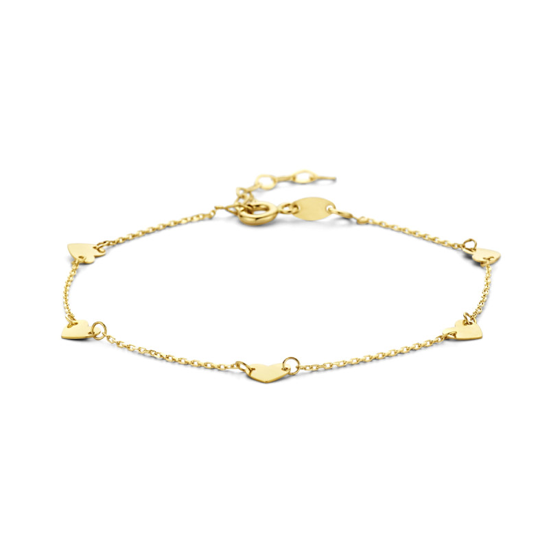 goudkleurige-9-karaat-armband-met-hartjes-4-5-mm-breed-lengte-16-5-18-cm