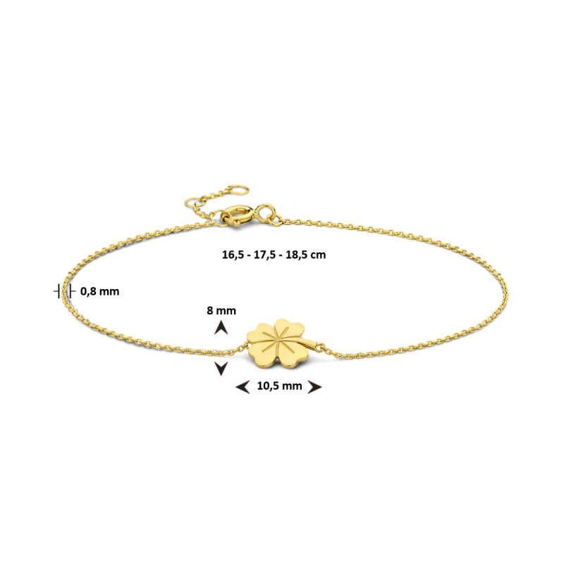 goudkleurige-9-karaat-armband-met-klavertje-vier-hanger-lengte-16-5-17-5-18-5-cm