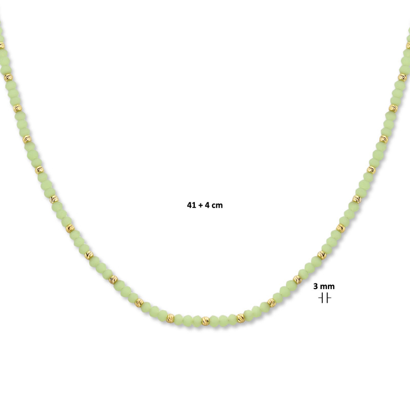 groene-ketting-van-glas-en-goudkleurige-rondjes-3-mm-breed-lengte-41-45-cm