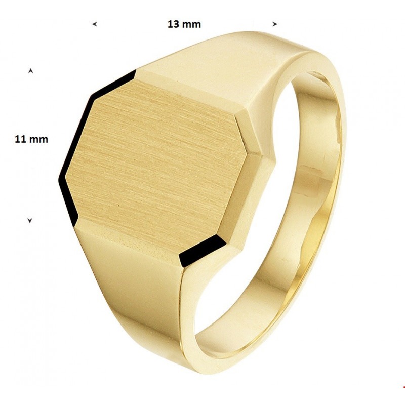 Onderzoek Harde ring Bemiddelaar Mooie 14 krt gouden zegelring heren massief | Mostert Juweliers