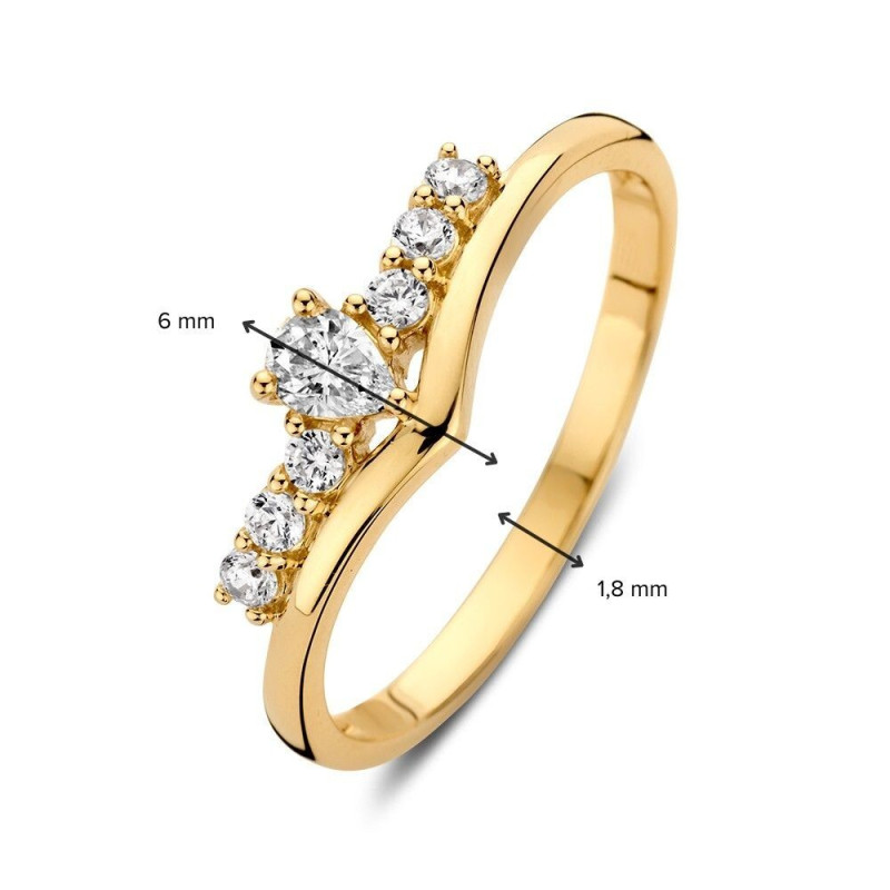 ring-met-v-vorm-van-14-karaat-goud-met-peer-en-briljante-zirkonia