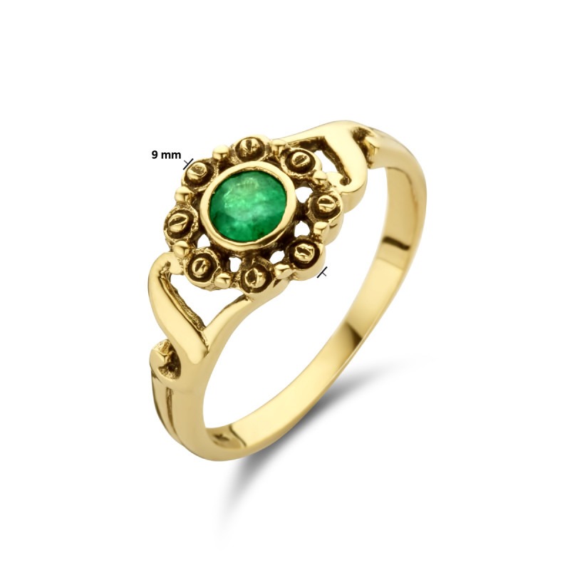 Vintage ring met smaragd 0.30 crt | Mostert Juweliers