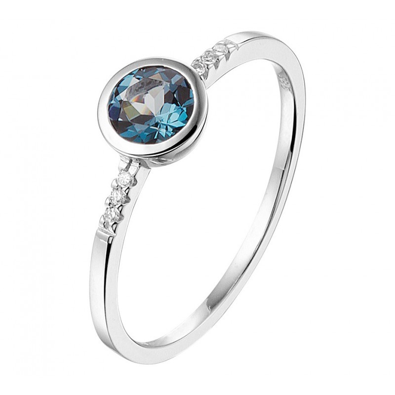Blauwe Topaas Verlovingsring Gouden Statement Ring Organische Ring REEF Goud Blauwe Topaas Ring Sieraden Ringen Ringen met meerdere stenen Edelsteen Ring 