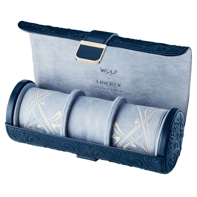 wolf1834-liberty-381517-watch-roll-blauw-met-bloemen-motief-voor-3-horloges