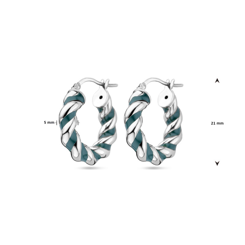 zilveren-gedraaide-oorringen-met-groene-emaille-5-mm-breed-diameter-21-31-mm