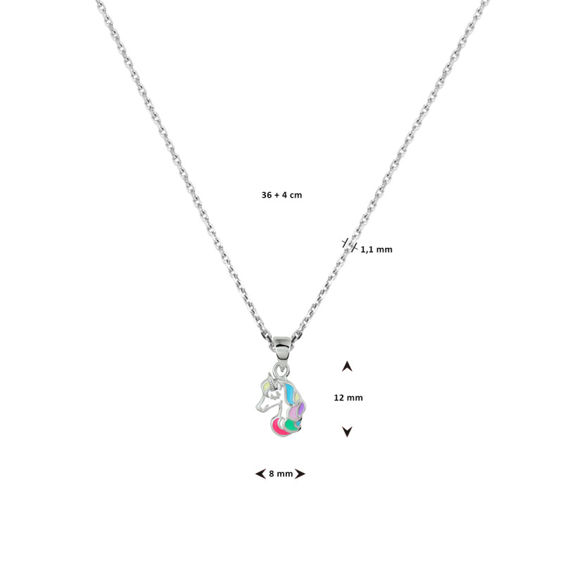 zilveren-kinder-ketting-met-multicolor-eenhoorn-van-emaille-lengte-36-40-cm