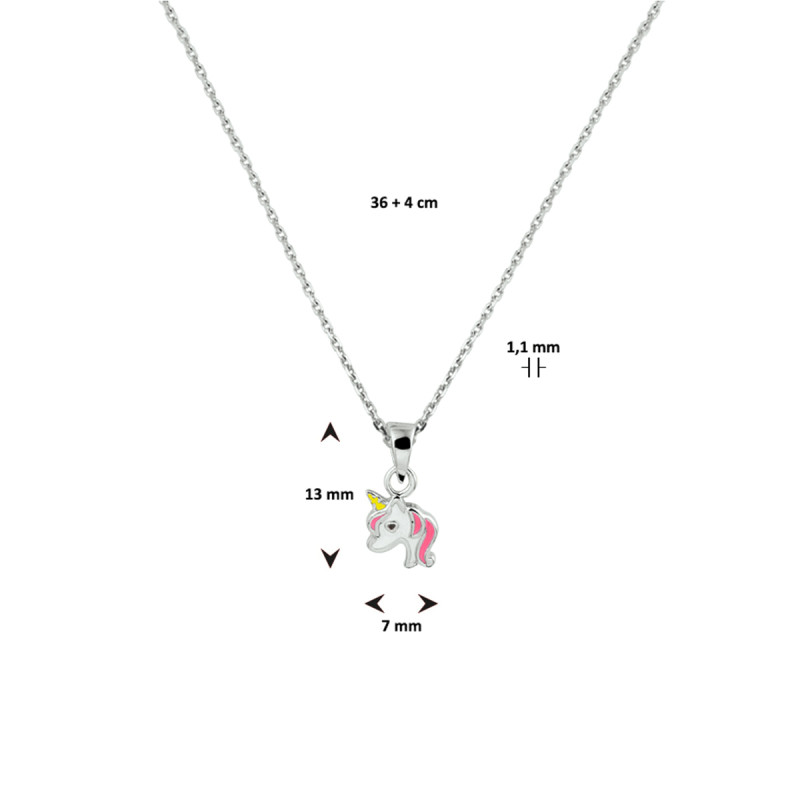 zilveren-kinderketting-met-kleurrijke-eenhoorn-lengte-36-4-cm