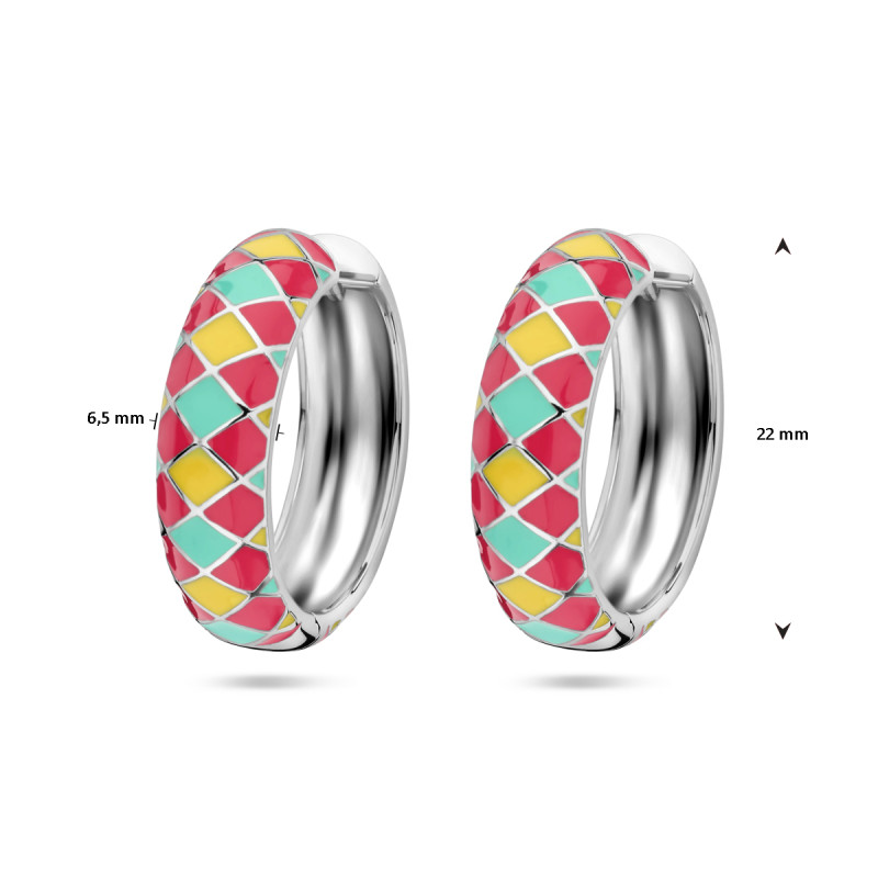 zilveren-klapoorringen-met-gekleurd-emaille-in-patroon-rood-geel-en-blauw-6-5-mm-breed-diameter-22-mm
