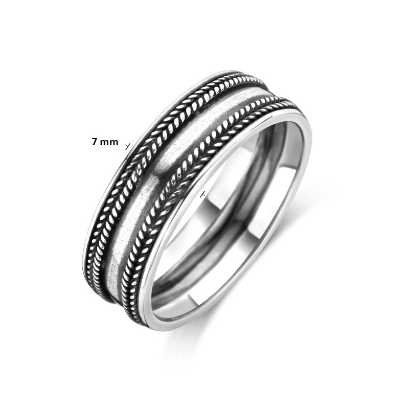 zilveren-schakelring-voor-heren-met-gevlochten-details-zwart-7-mm-breed