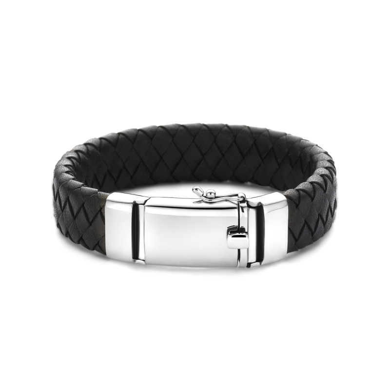 zwart-leren-armband-voor-heren-gevlochten-met-zilveren-sluiting-15-mm-breed-lengte-21-cm