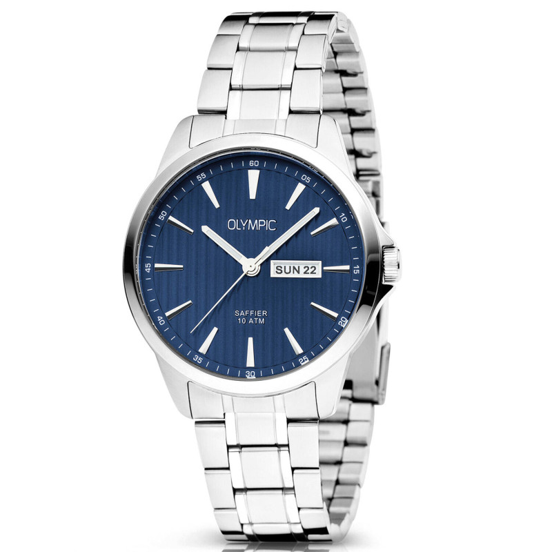 olympic-john-ol26hss312-herenhorloge-staal-met-blauwe-wijzerplaat-rond-o-41-mm