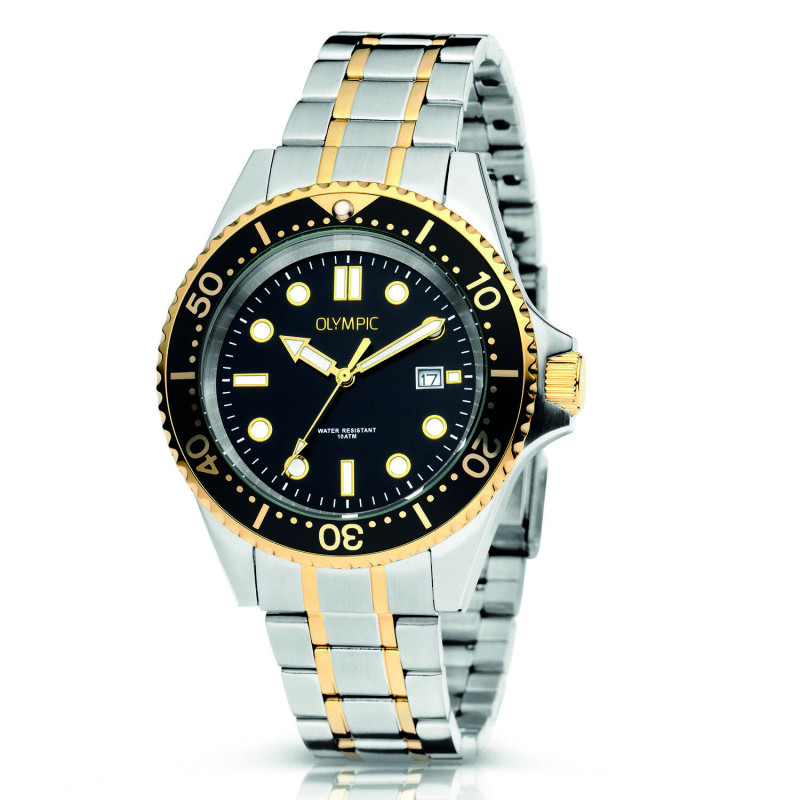 olympic-kai-ol72hss293b-herenhorloge-bicolor-met-zwarte-wijzerplaat-rond-o-42-mm