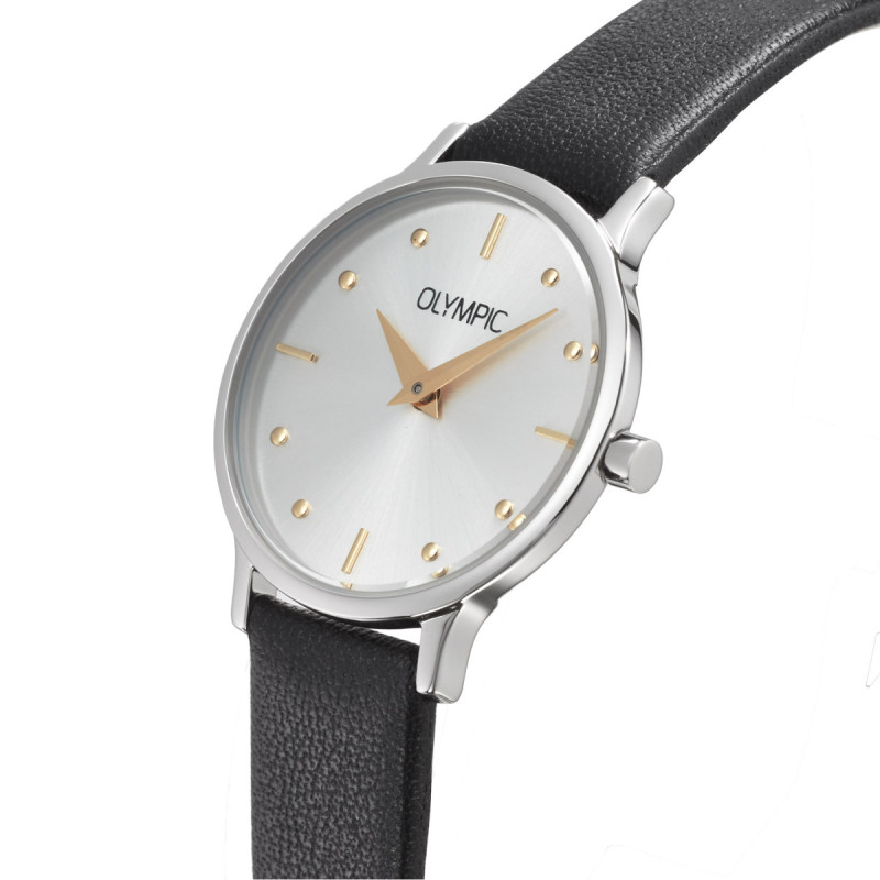 olympic-lina-ol82dsl012b-dameshorloge-leer-en-staal-met-ronde-kast-o-26-mm