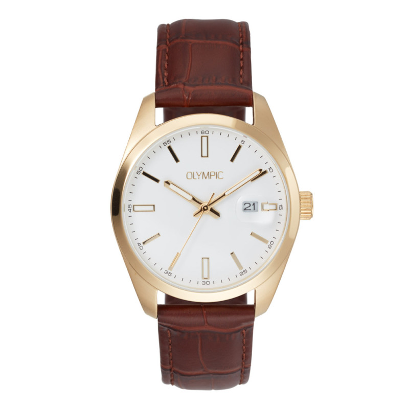 olympic-louis-ol75hdl001-herenhorloge-met-bruine-leren-band-en-goudkleurige-kast-o-39-mm