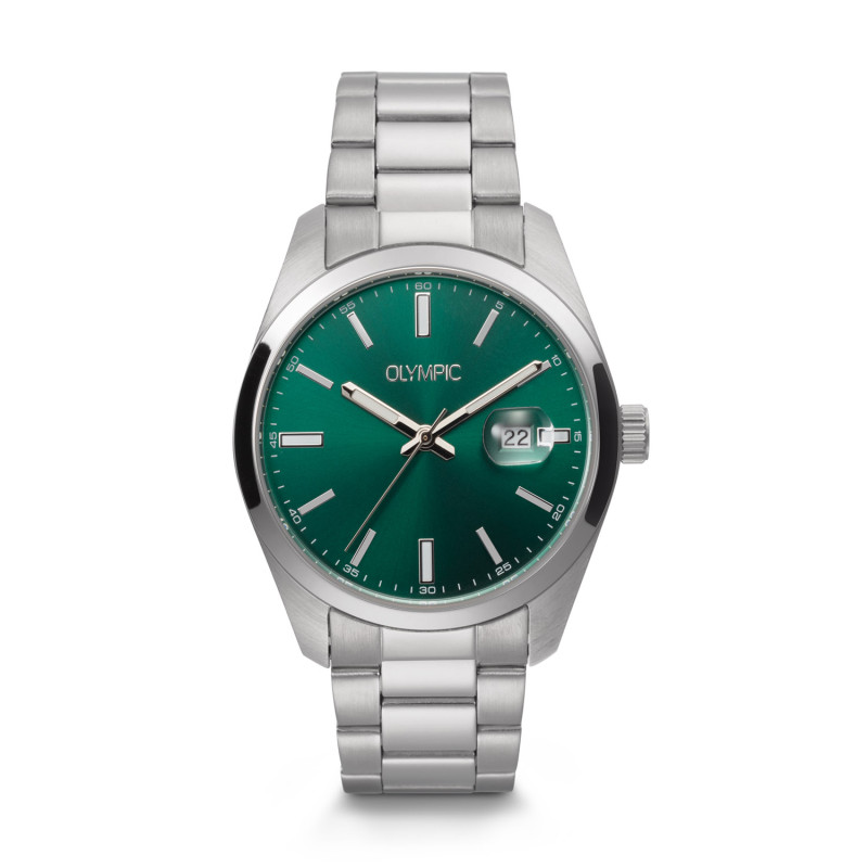 olympic-louis-ol75hss001-groen-zilverkleurig-herenhorloge-met-stalen-schakelband-o-39-mm