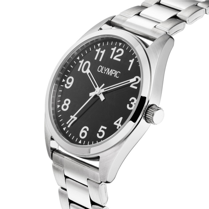 olympic-marcel-ol89hss079-herenhorloge-zwart-met-zilverkleurige-stalen-band-rond-o-38-mm