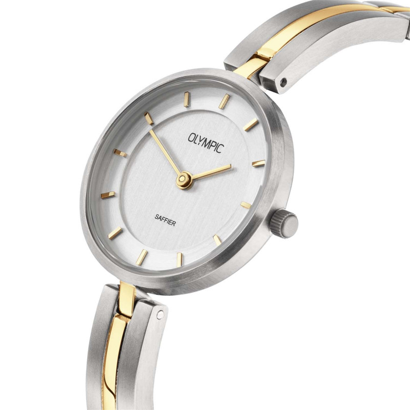 olympic-ol1dtt003b-dameshorloge-titanium-met-bicolor-band-en-zilverkleurige-wijzerplaat