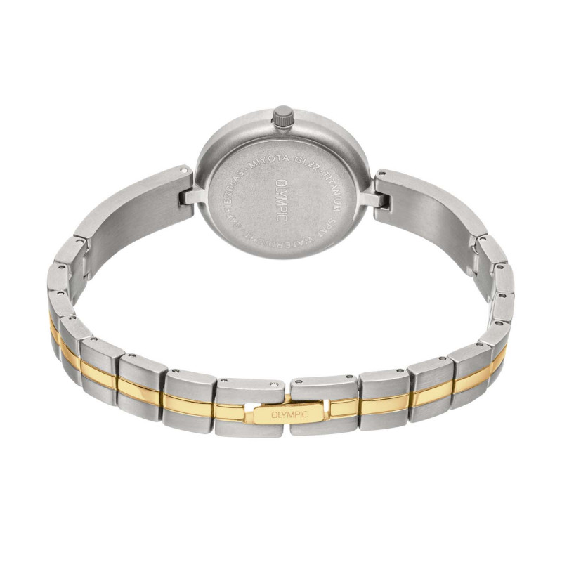 olympic-ol1dtt003b-dameshorloge-titanium-met-bicolor-band-en-zilverkleurige-wijzerplaat