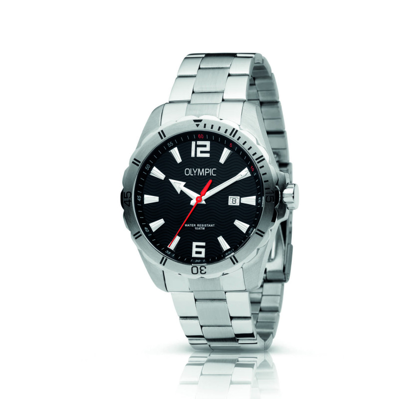 olympic-pieter-ol72hss250-herenhorloge-zwart-met-zilverkleurige-schakelband-o-43-mm