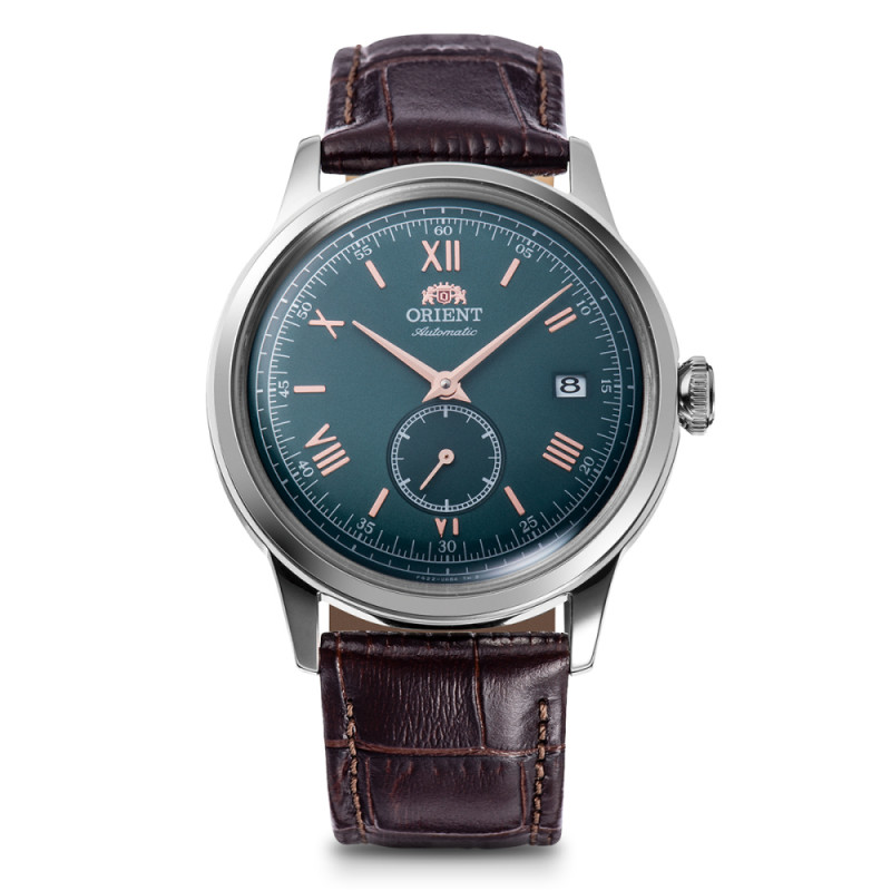 orient-bambino-automatic-ra-ap0102e30b-automatisch-horloge-met-stalen-kast-en-groene-wijzerplaat-o-38-mm