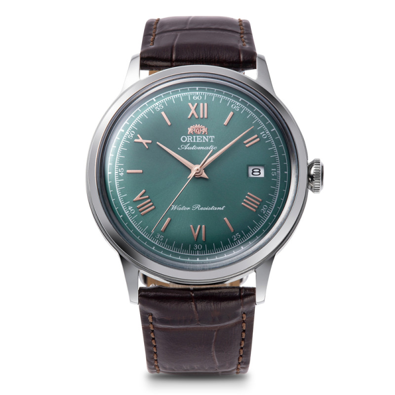 orient-bambino-classic-ra-ac0023e30b-mechanisch-horloge-met-groene-wijzerplaat-o-41-mm