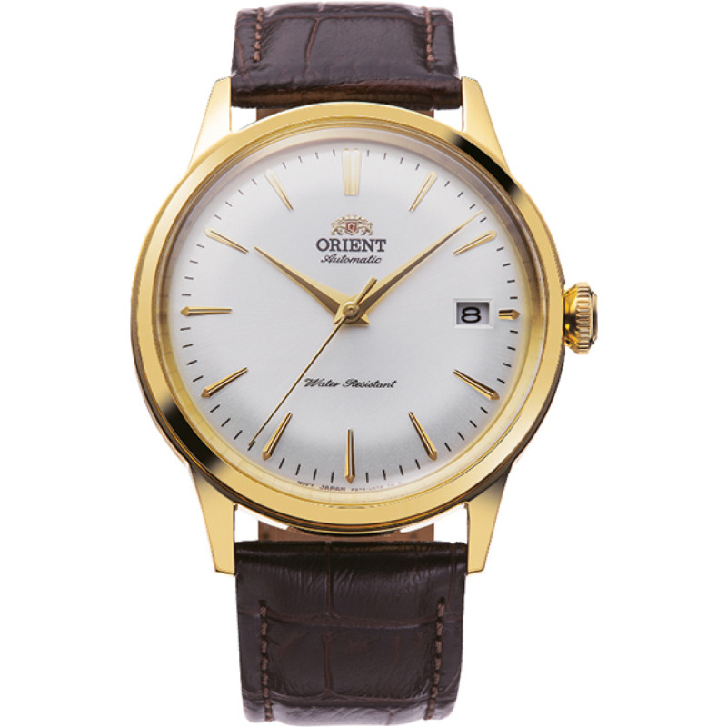 orient-bambino-classic-ra-ac0m01s30b-automatisch-horloge-leren-band-en-witte-wijzerplaat