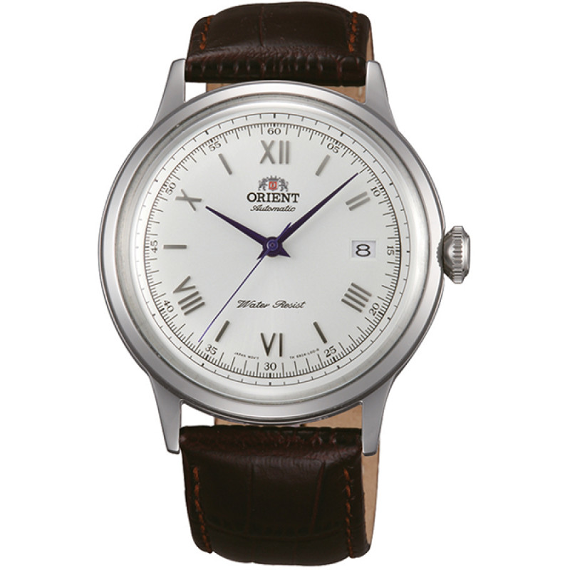 orient-bambino-or-tac00009w0-automatisch-horloge-met-leren-band-en-stalen-kast-o-40-5-mm
