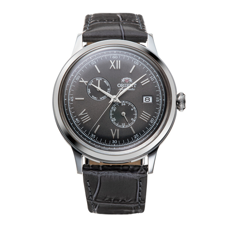 orient-bambino-ra-ak0704n30b-automatisch-herenhorloge-met-stalen-kast-en-leren-band-41-mm