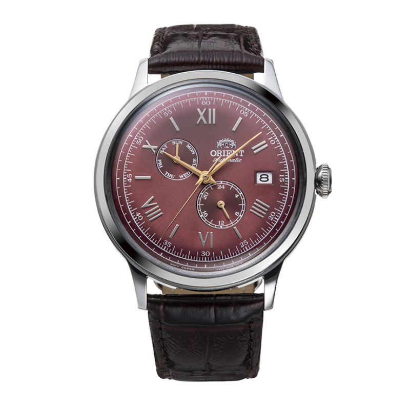 orient-bambino-ra-ak0705r30b-mechanisch-horloge-met-leren-band-en-stalen-kast-o-41-mm