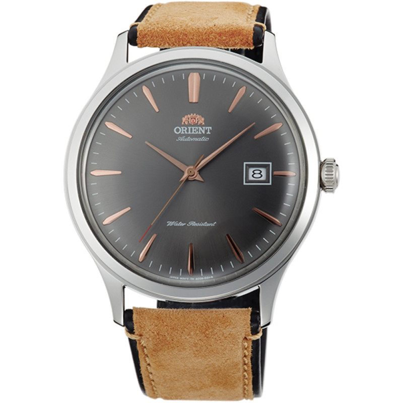 orient-bambino-tac08003a0-automatisch-horloge-met-leren-band-en-stalen-kast-o-42-mm