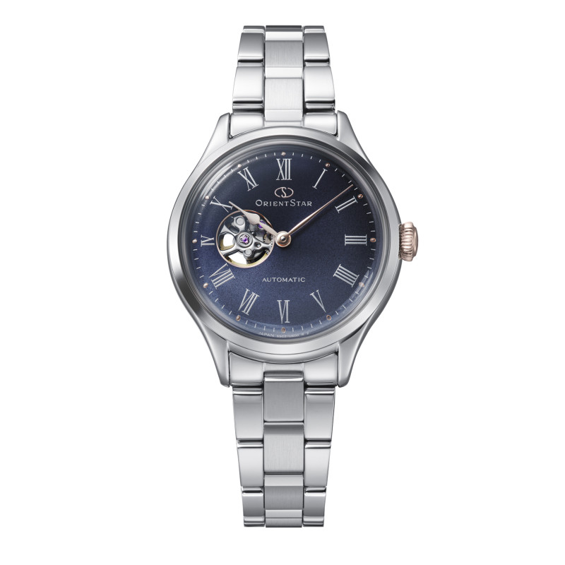 orient-star-re-nd0022l-zilverkleurig-dameshorloge-met-stalen-schakelband-en-blauwe-wijzerplaat-31-mm