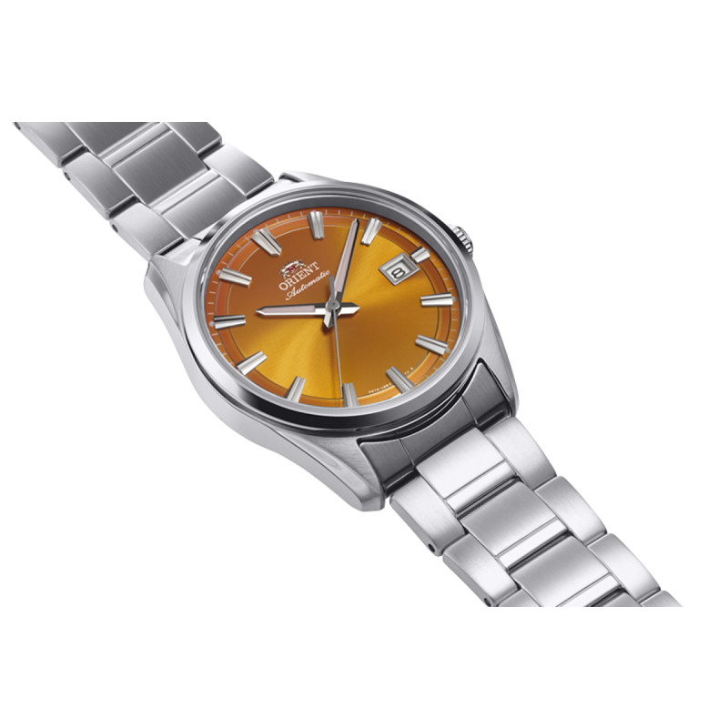 orient-stretto-ra-ac0r08y30b-oranje-automatisch-horloge-met-zilverkleurige-schakelband-39-mm