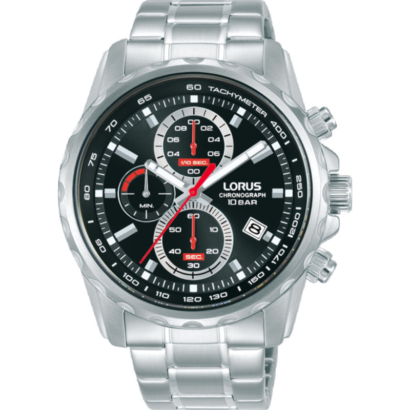 lorus-rm371jx9-chronograaf-herenhorloge-van-zilverkleurig-staal-met-zwart-wijzerplaat-43-mm