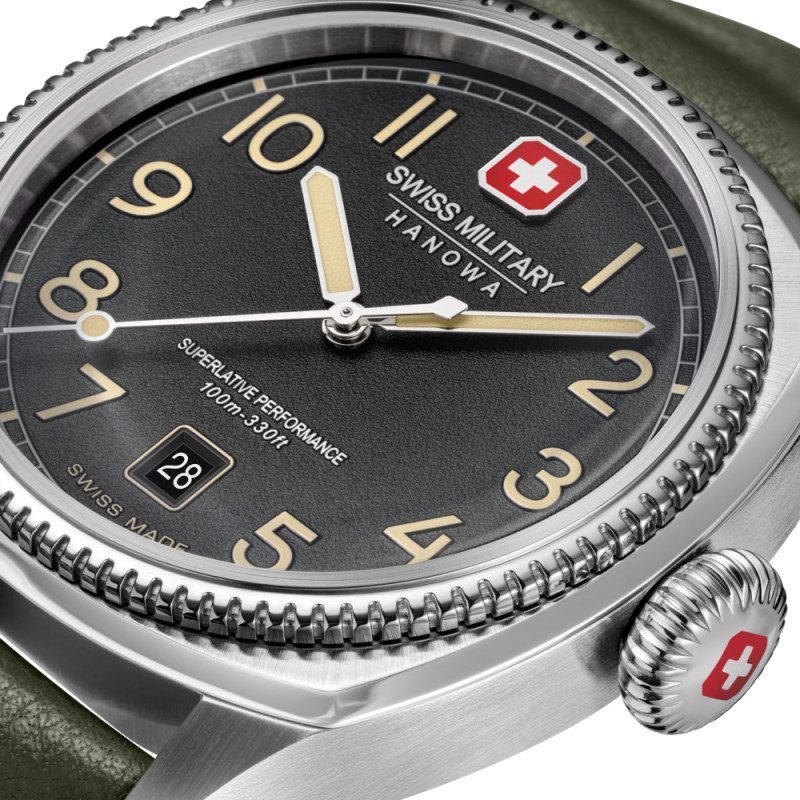 swiss-military-condor-hanowa-smwgb0003703-herenhorloge-groen-en-zilverkleurig-o41-mm