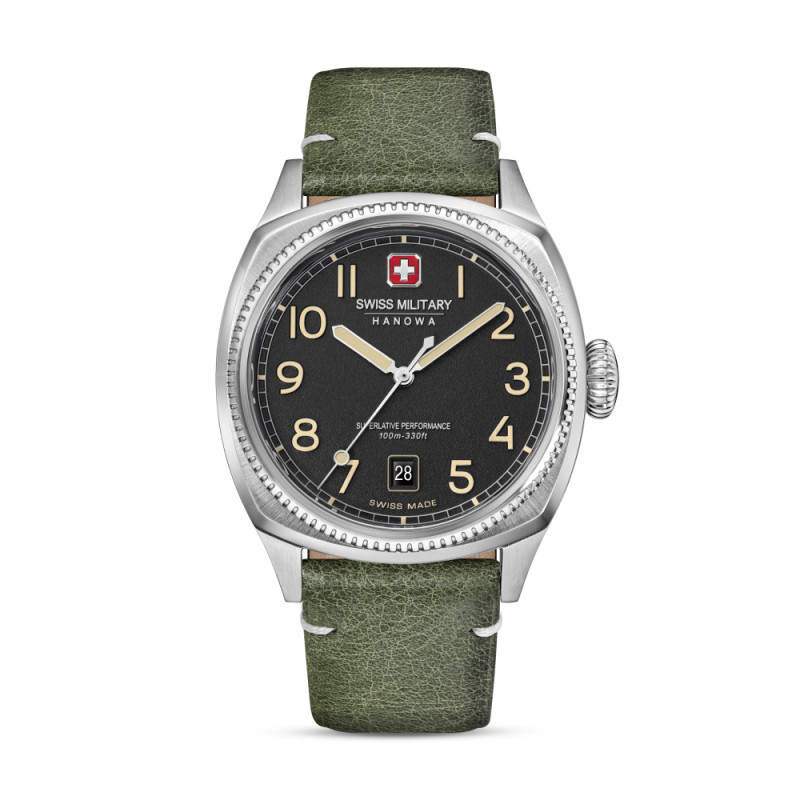 swiss-military-condor-hanowa-smwgb0003703-herenhorloge-groen-en-zilverkleurig-o41-mm