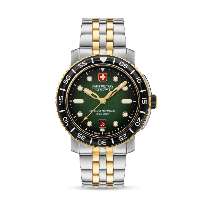 swiss-military-hanowa-black-marlin-smwgh0001761-quartz-duikhorloge-in-zilver-en-goudkleurig-staal-o-44-mm